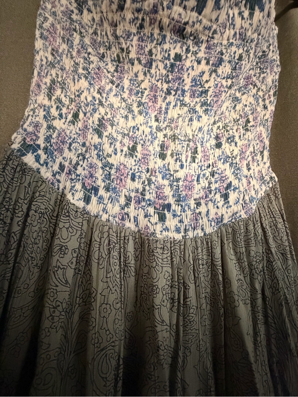 Boho Patchwork Strapless Dress - Picture 3 of 4